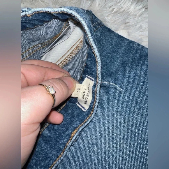 Madewell “Stretch Denim A-Line” Button Up Skirt size 27 - Picture 2 of 4